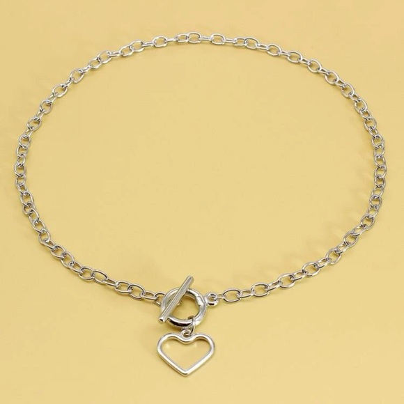 New Boho Heart Sterling Silver Chunky Chain Link Chocker Necklace - Picture 9 of 12